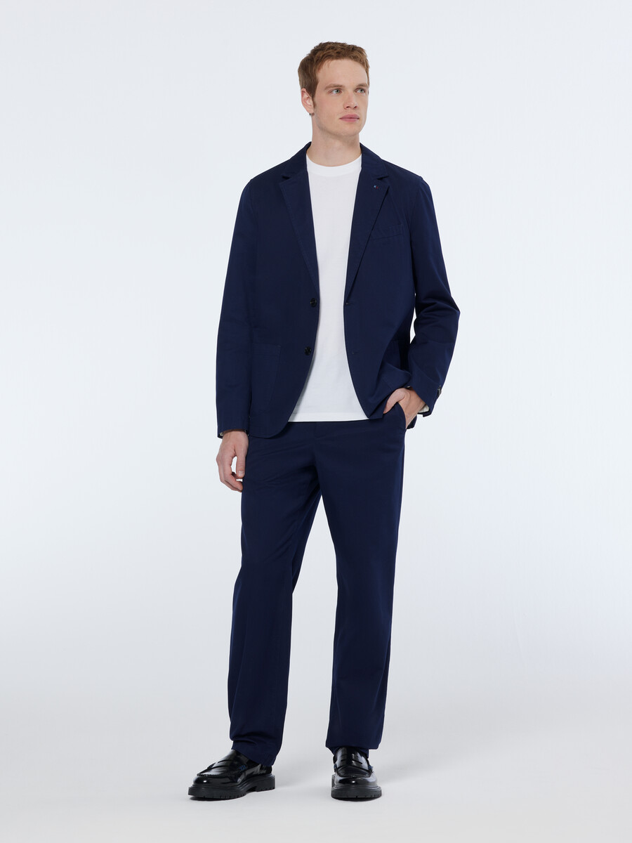 blazer de sarga de algodón sin estructura y corte relajado