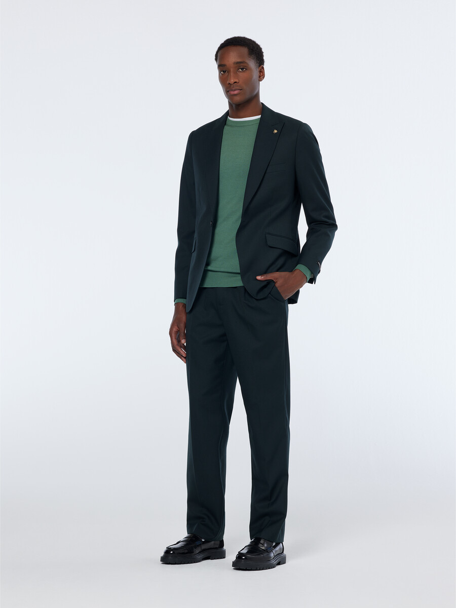 blazer de corte regular con solapa de pico y un solo botón