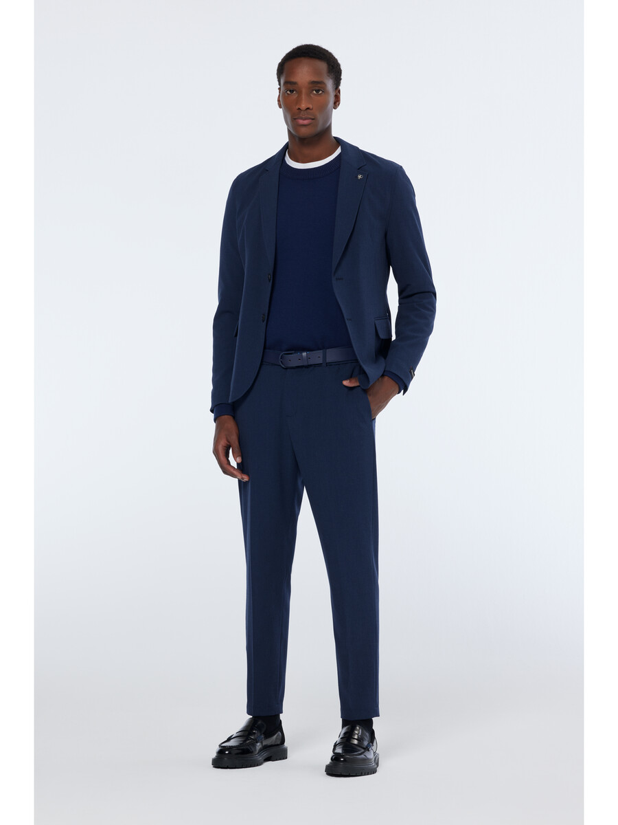 blazer de corte relajado con cuadros de seersucker y botonadura sencilla
