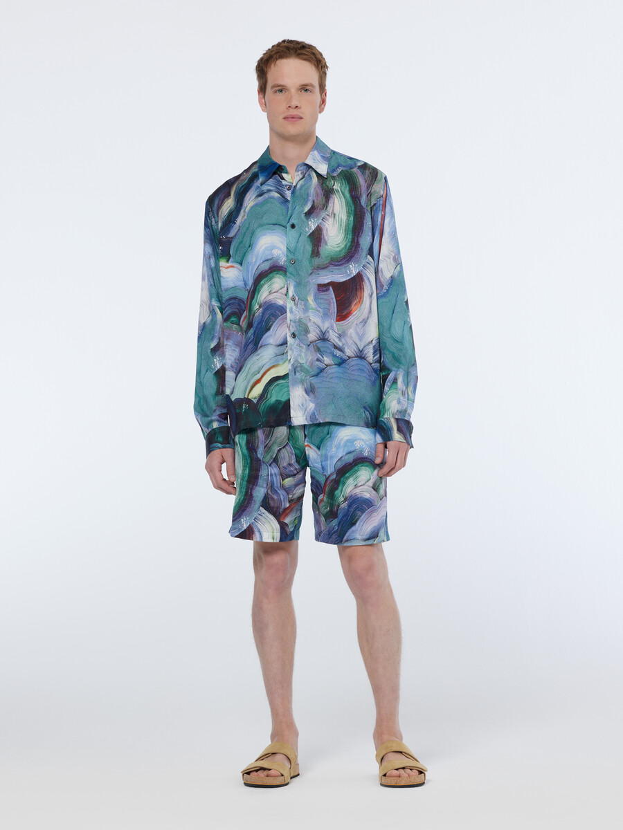 camisa de corte relajado con estampado abstracto