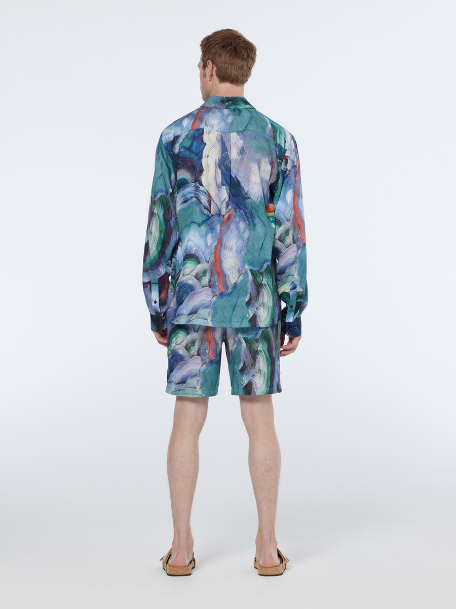 camisa de corte relajado con estampado abstracto