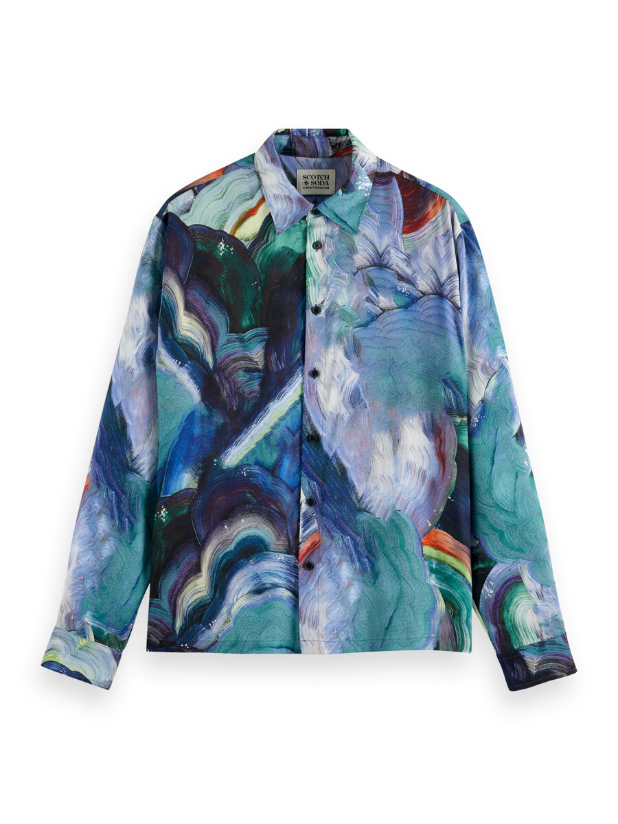 camisa de corte relajado con estampado abstracto