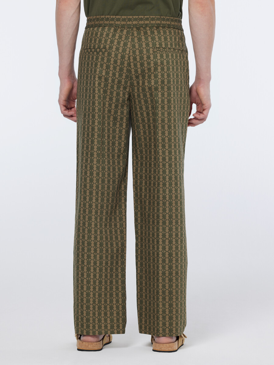jogger de mezcla de algodón estampado de corte recto