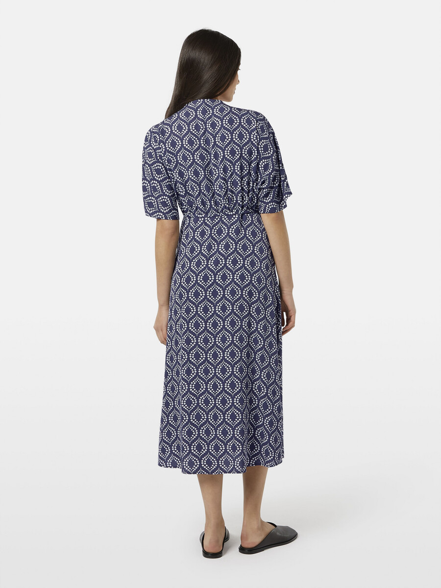 vestido cruzado midi de jacquard
