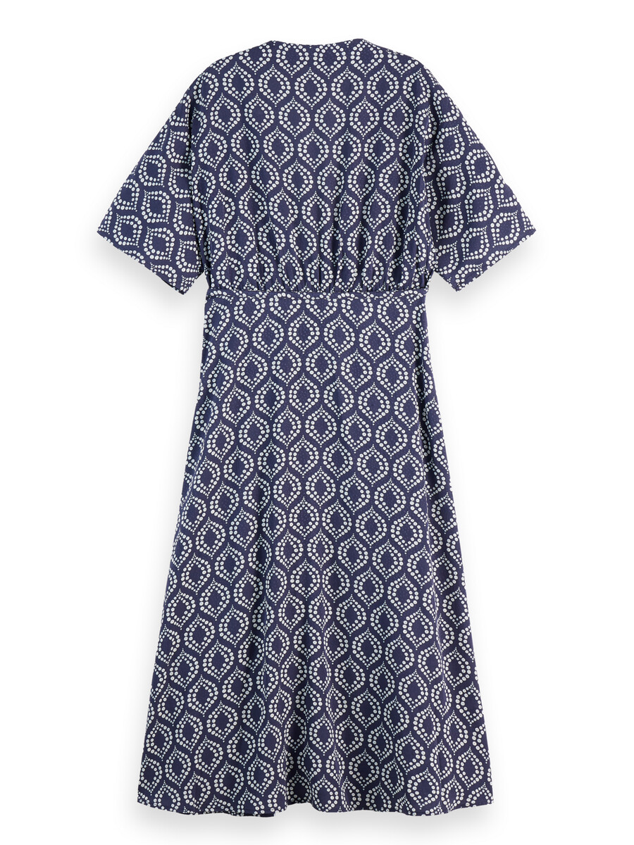 vestido cruzado midi de jacquard