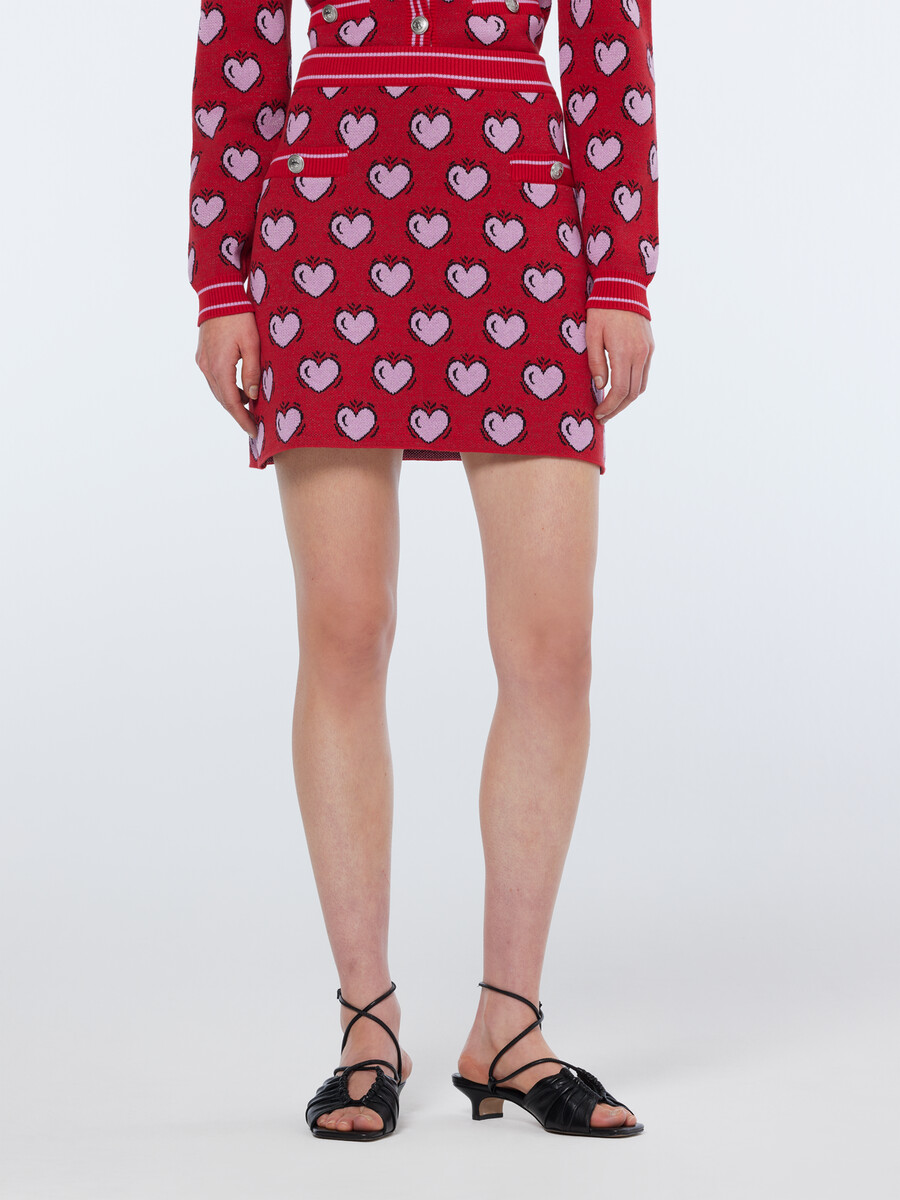 falda con estampado de corazones de scotch soda x burton morris