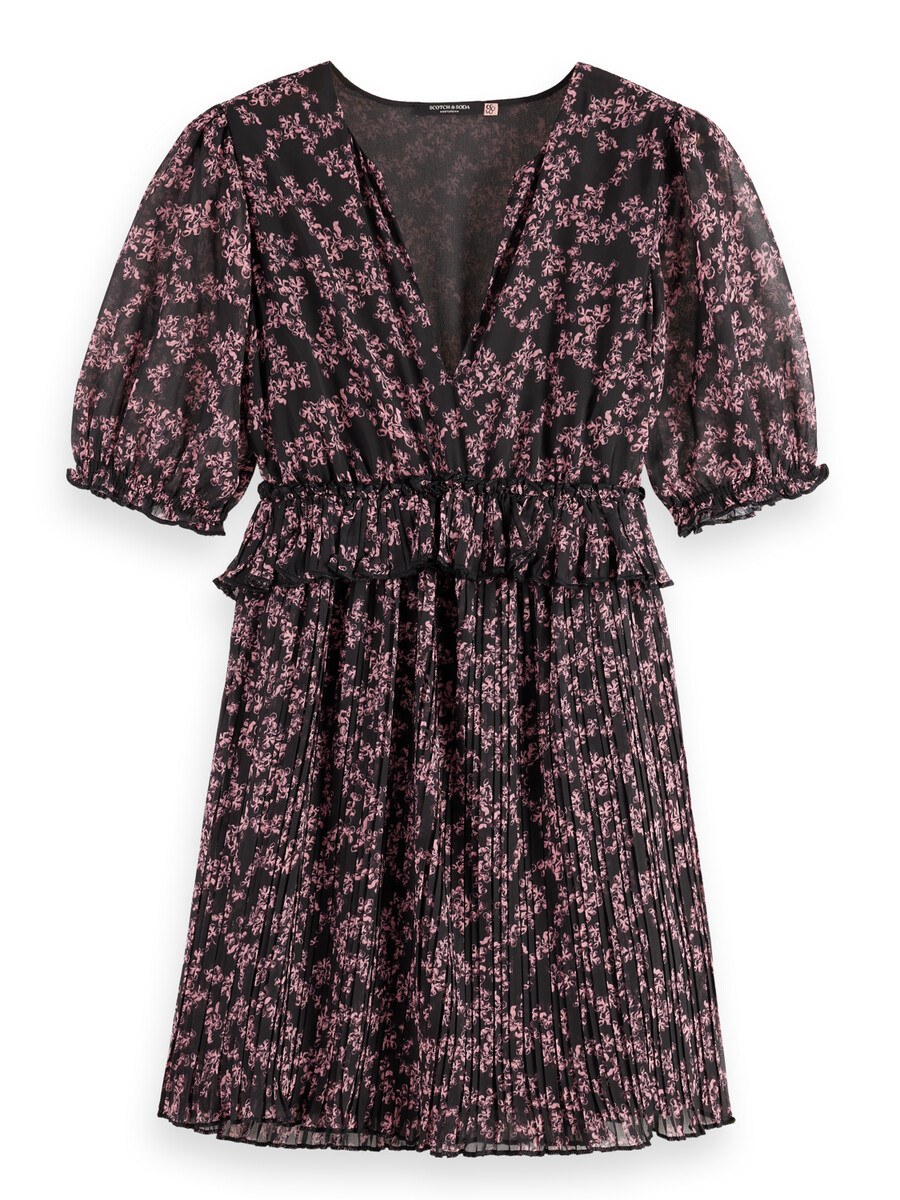 minivestido plisado floral