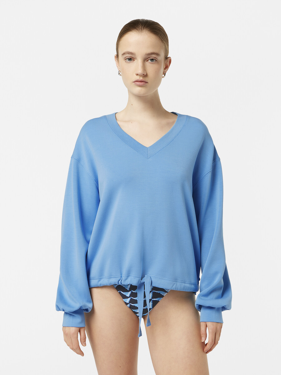sudadera modal con cuello en v