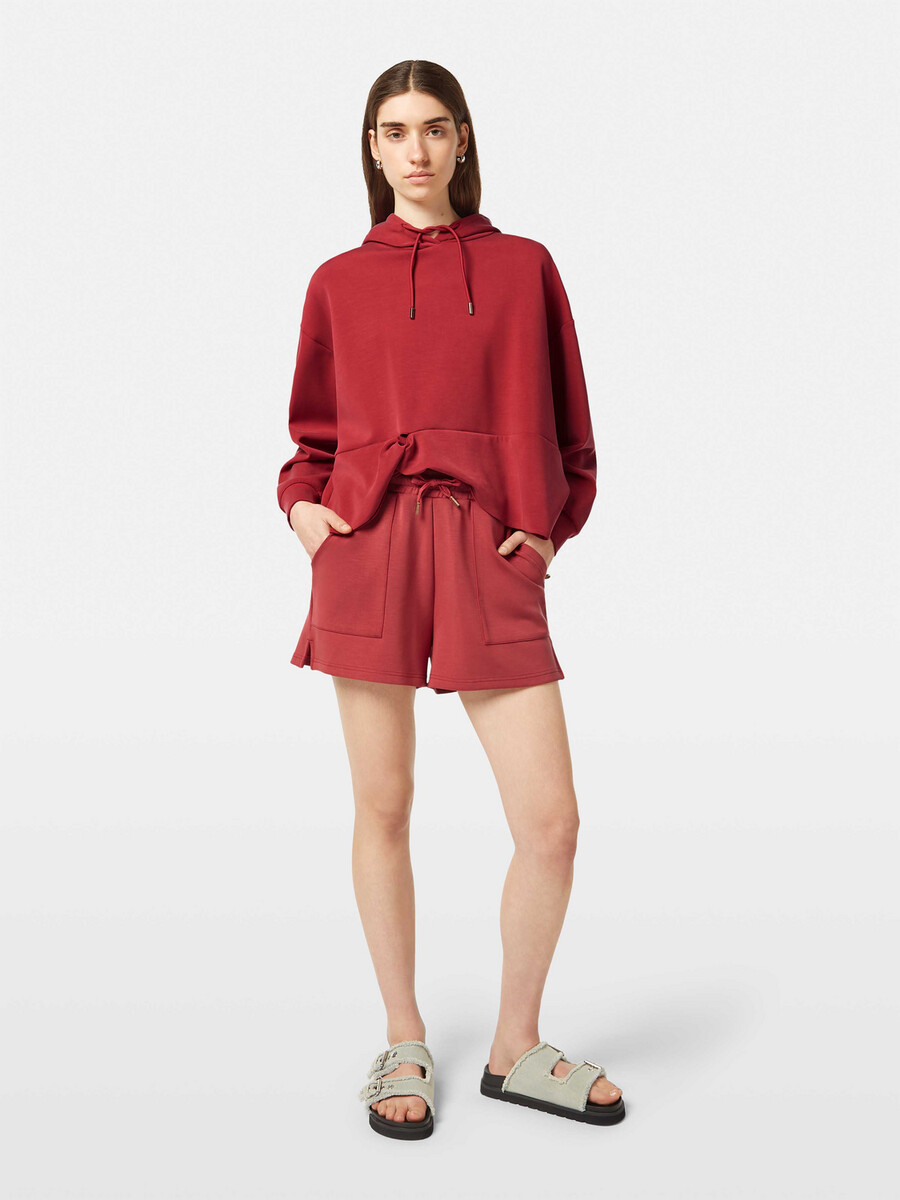 sudadera con capucha de tencel con dobladillo retorcido