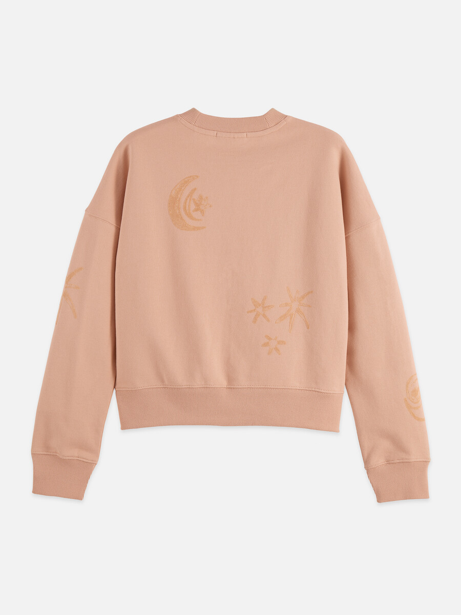 sudadera de corte relajado con estampado flocado