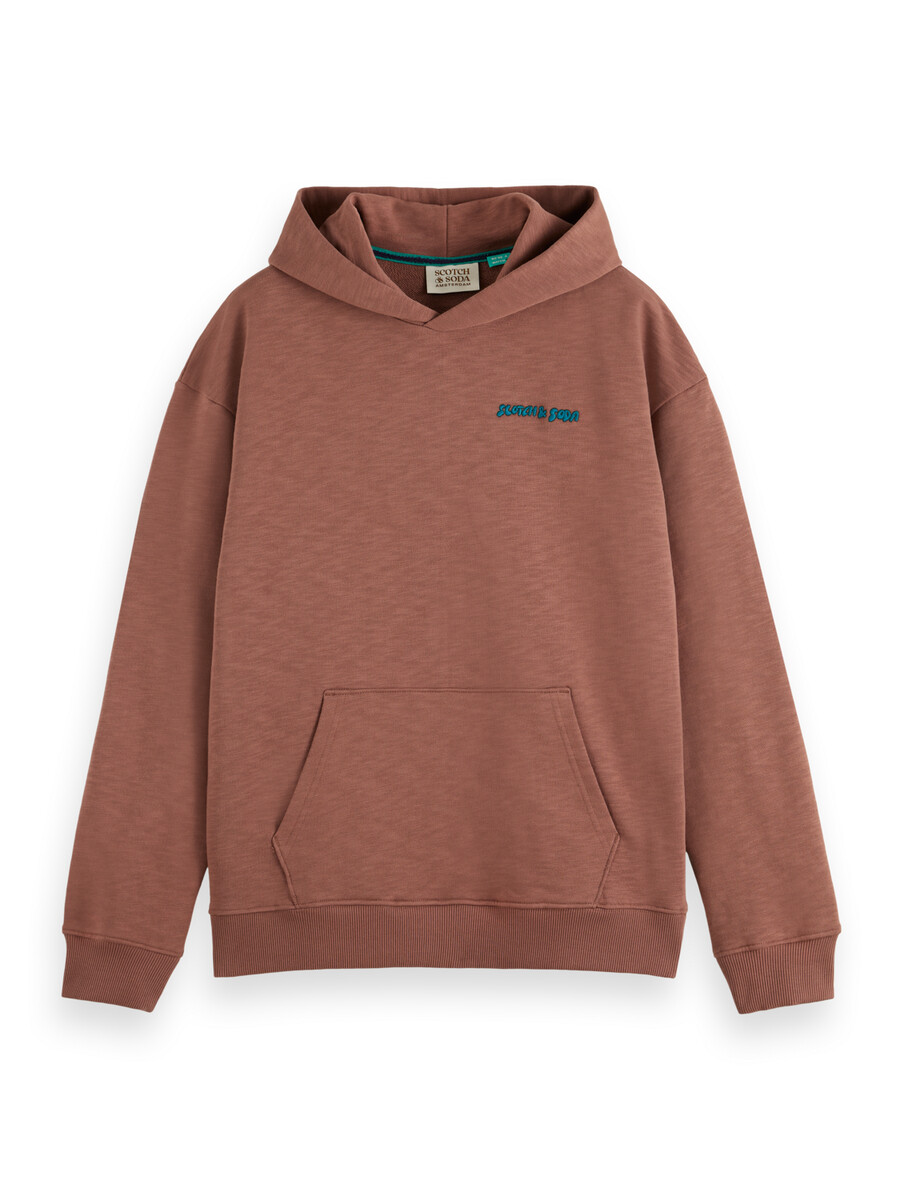 sudadera con capucha con ilustración de faro en la parte delantera y trasera