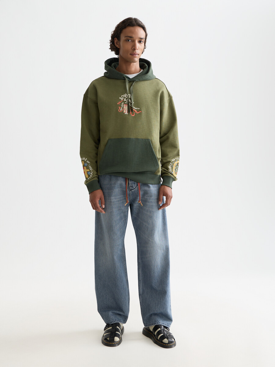 sudadera con capucha bordada de corte relajado del 40.º aniversario