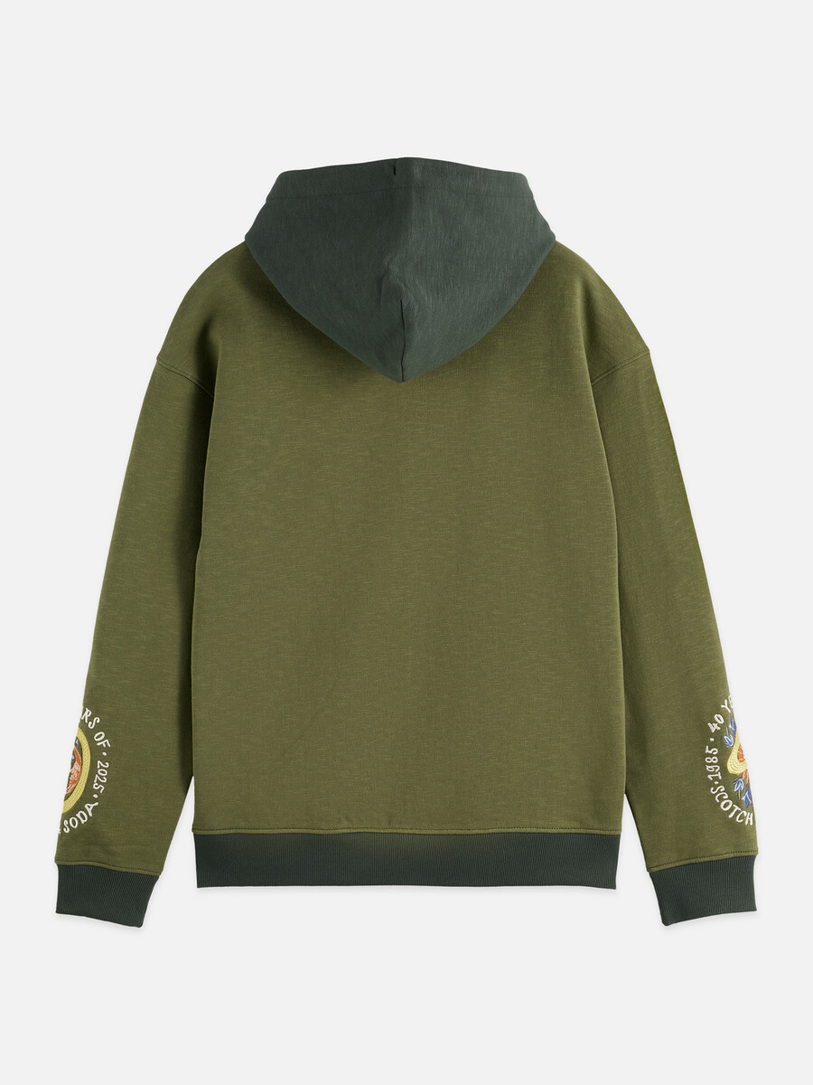 sudadera con capucha bordada de corte relajado del 40.º aniversario