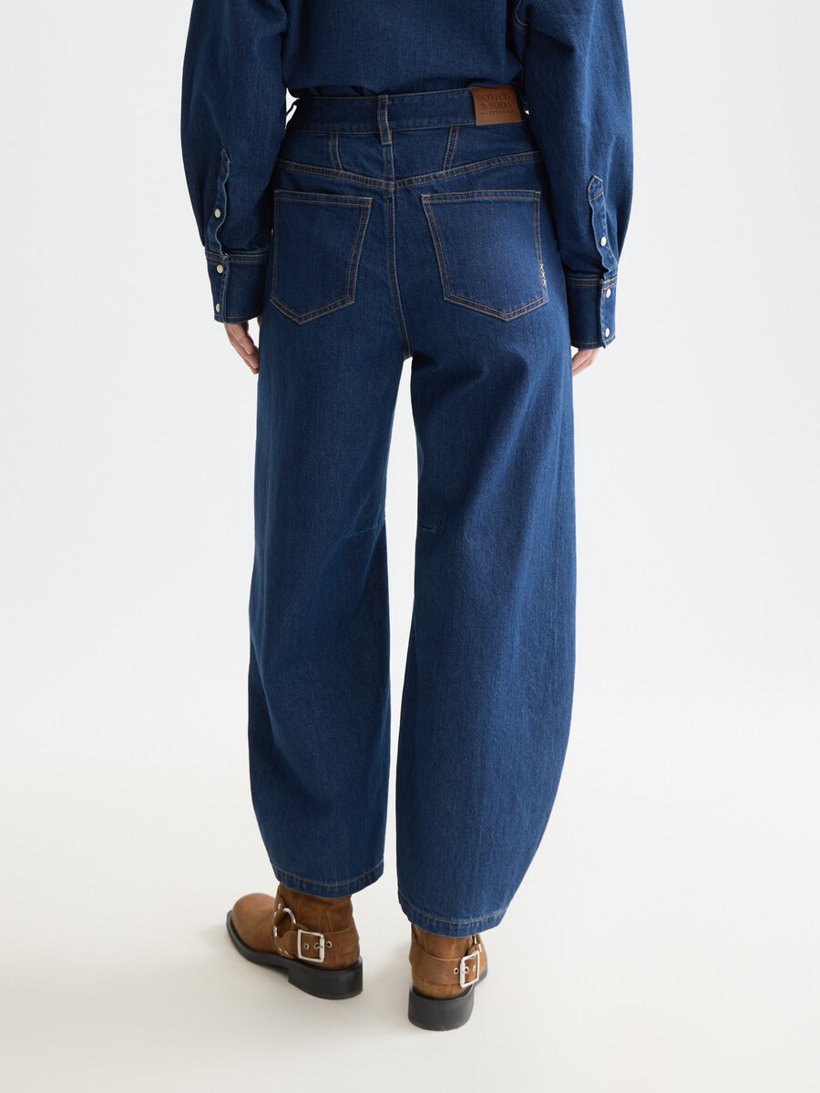 jeans de tiro alto tipo barril the loop