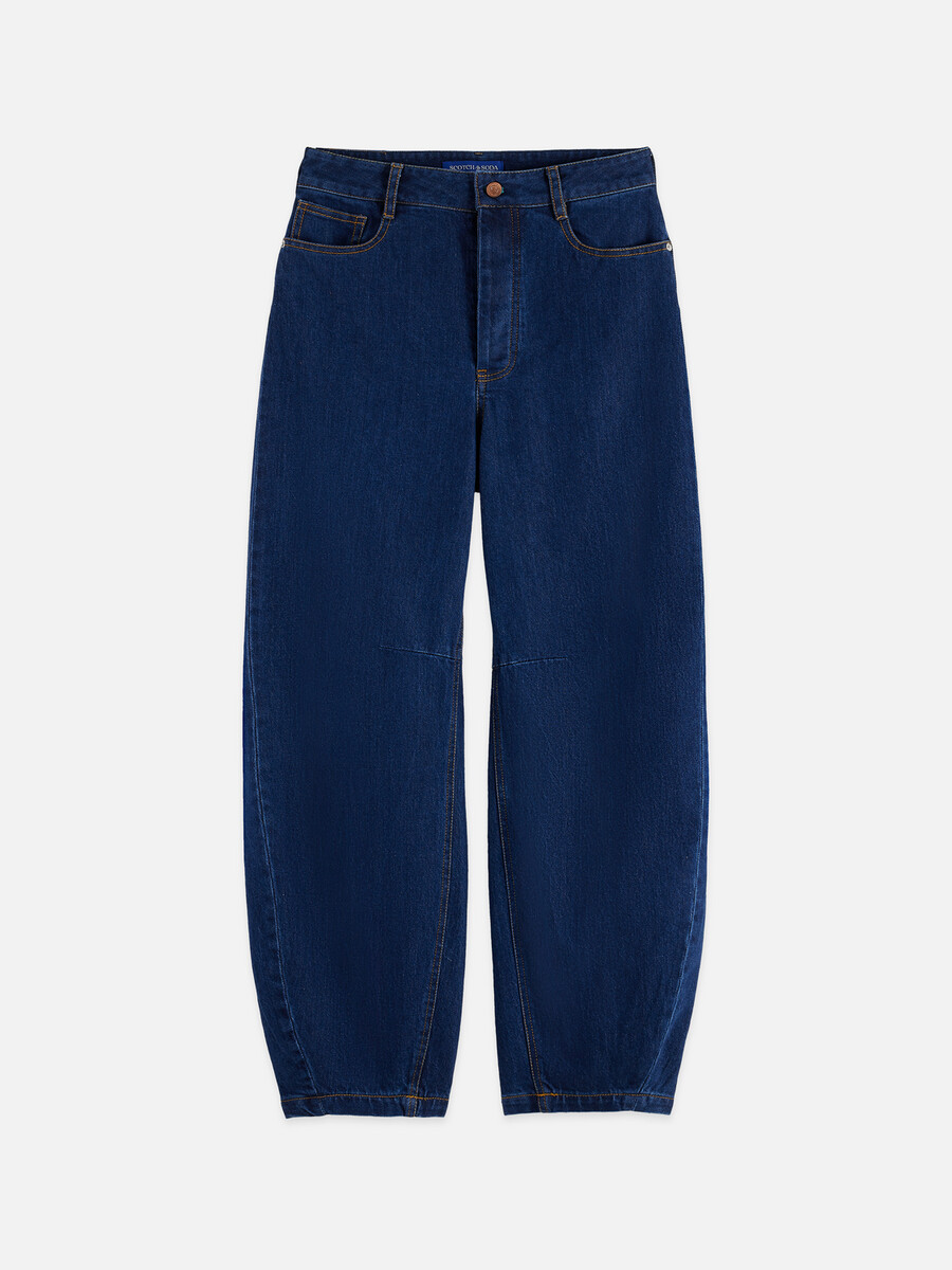 jeans de tiro alto tipo barril the loop