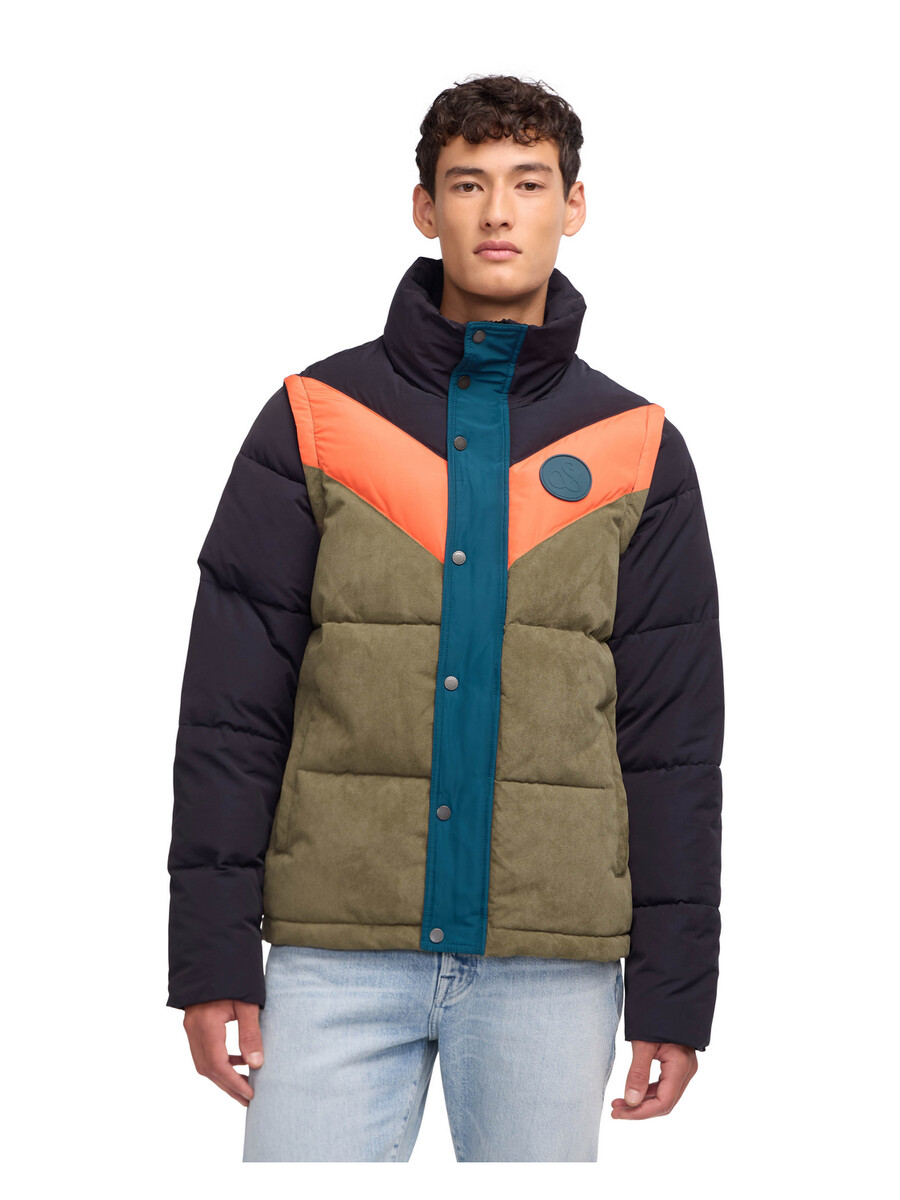 nelleke - chaqueta acolchada de técnica mixta con mangas extraíbles