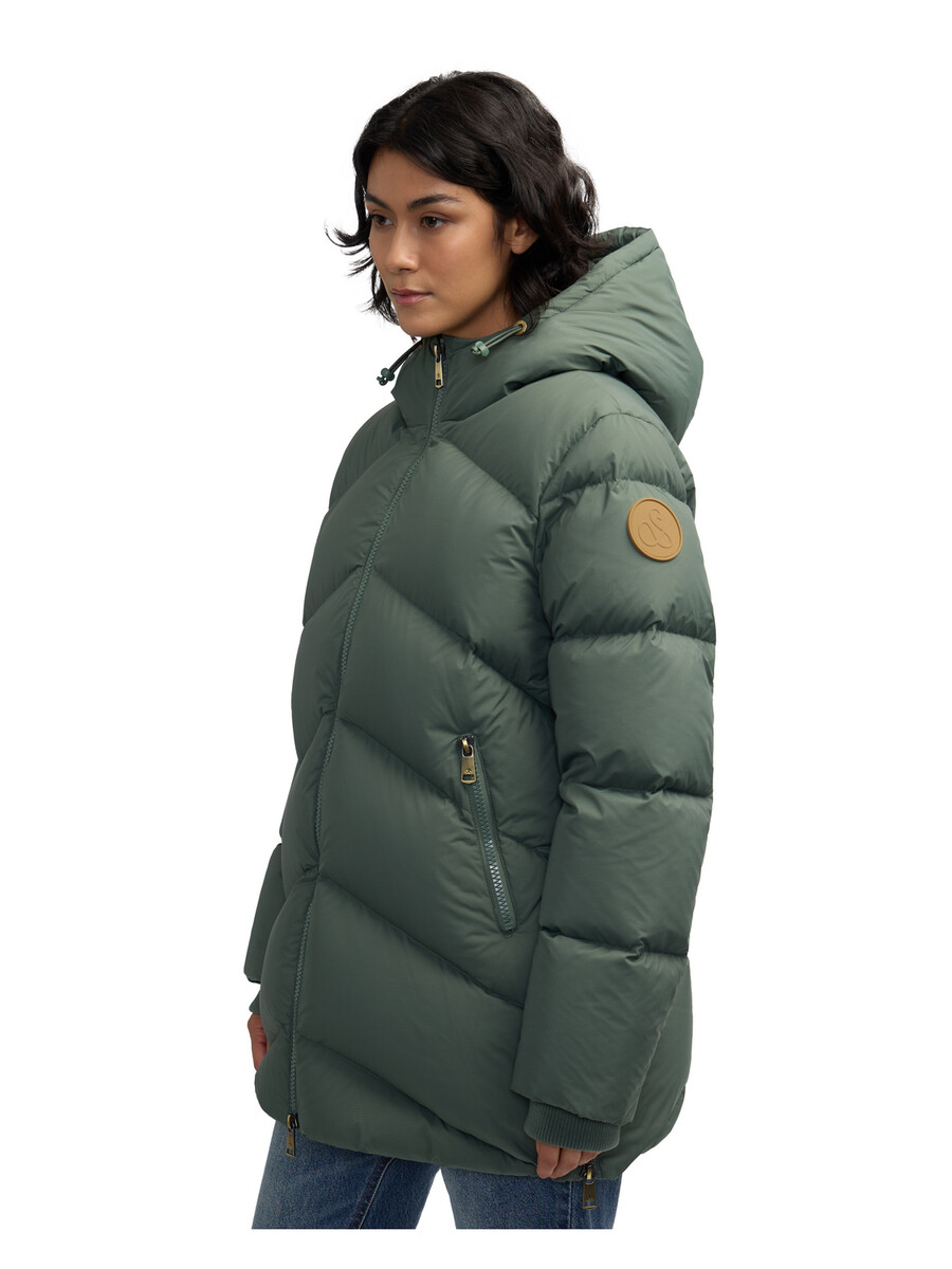 chaqueta acolchada con diseño de chevron invertido y caja fallon