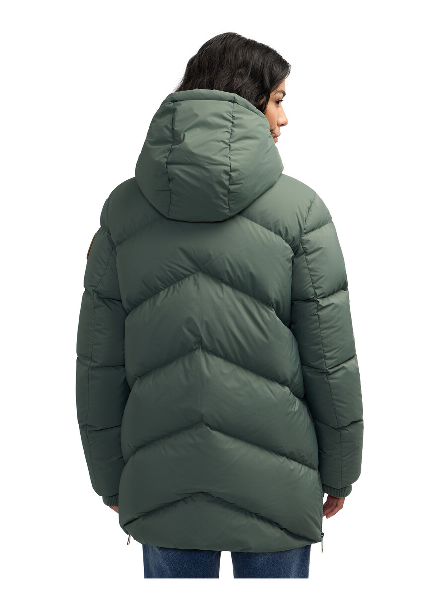 chaqueta acolchada con diseño de chevron invertido y caja fallon