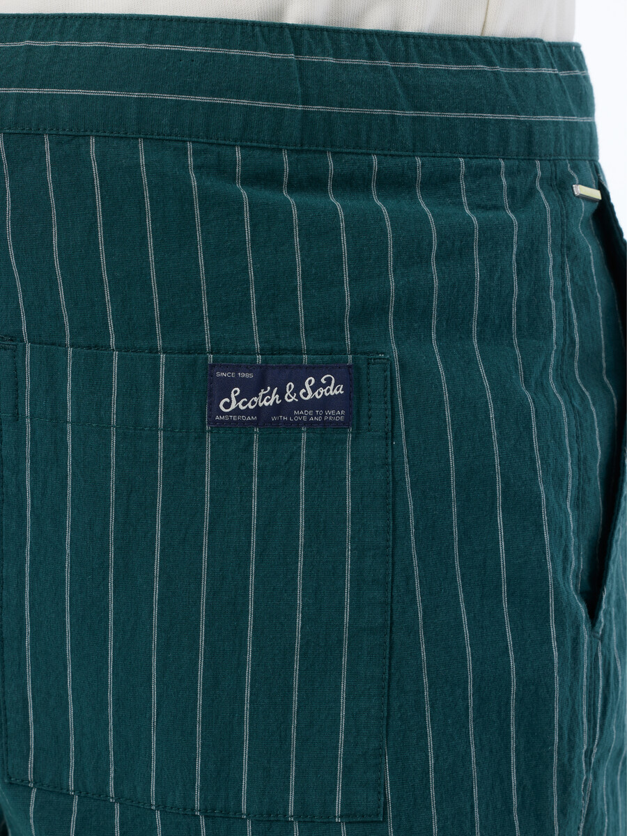 pantalón deportivo de raya diplomática de mezcla de algodón fave