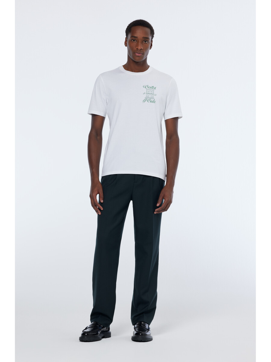 pantalón chino plisado de corte recto y relajado