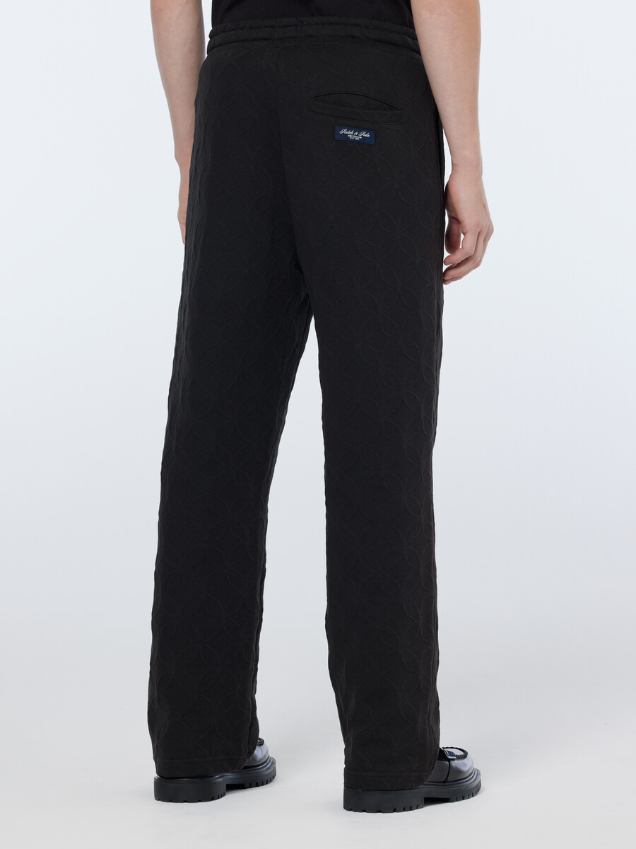 pantalón deportivo recto y relajado de felpa jacquard