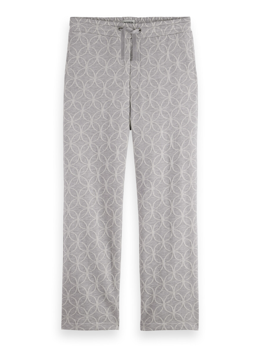 pantalón deportivo recto y relajado de felpa jacquard
