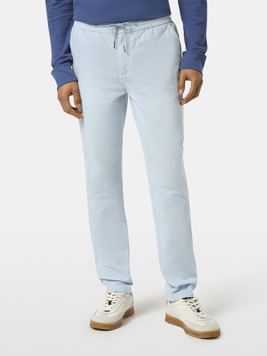 pantalón deportivo warren de sarga de algodón y lino