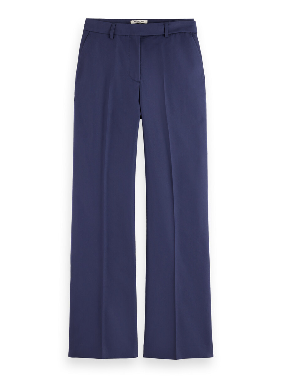 pantalón edie tailored de pierna ancha con cinturón fijo