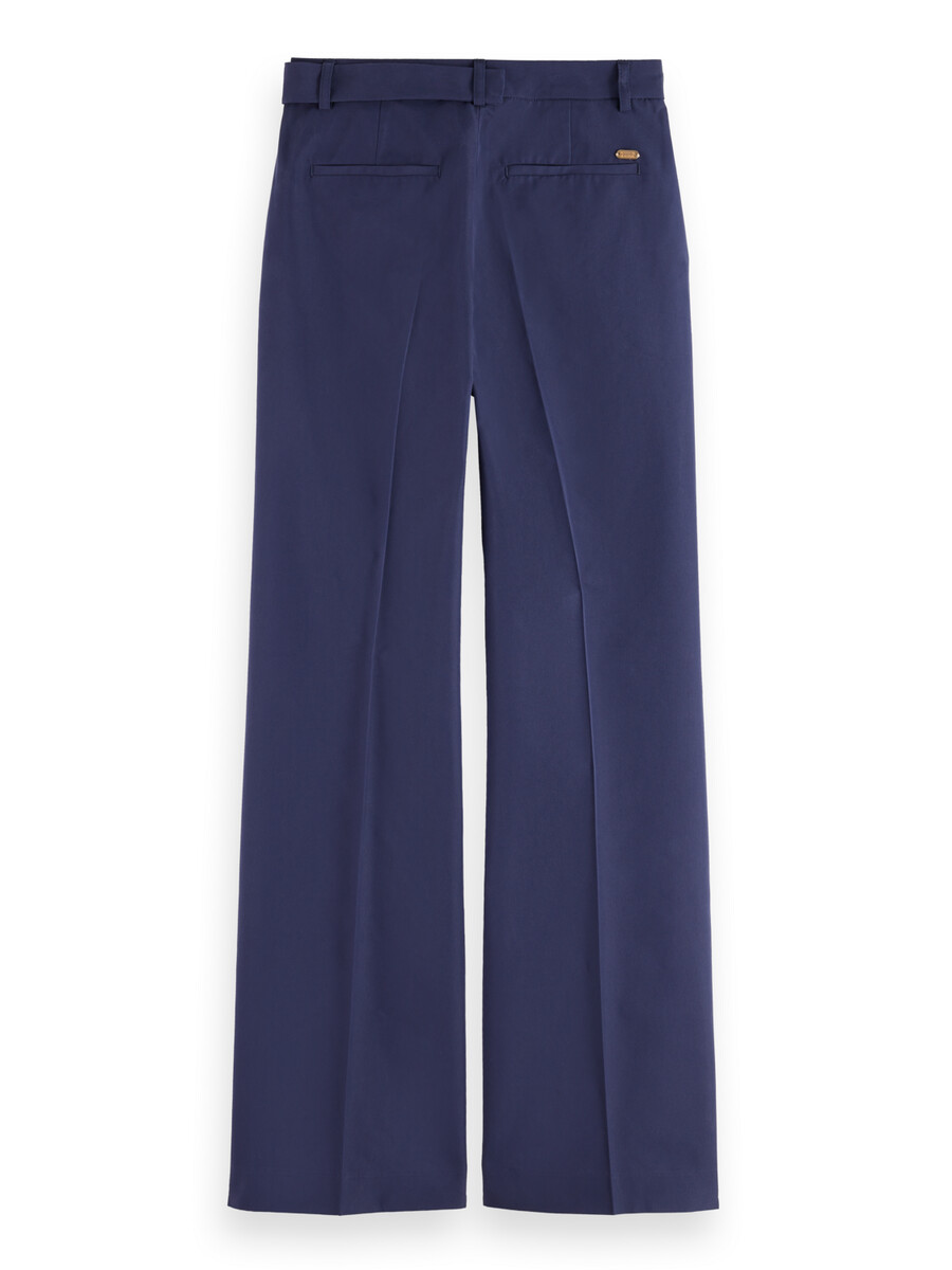 pantalón edie tailored de pierna ancha con cinturón fijo