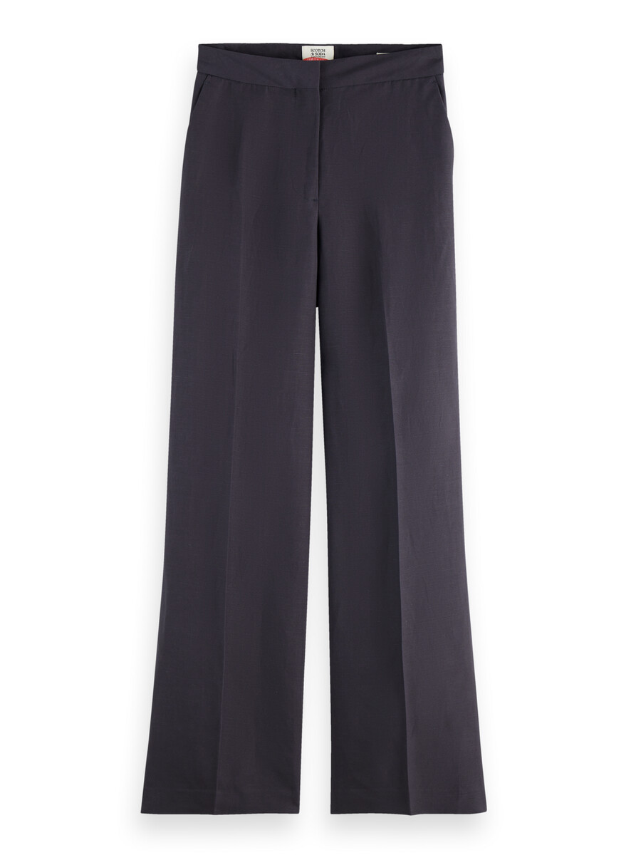 edie - pantalón drapeado de tiro alto y pierna ancha