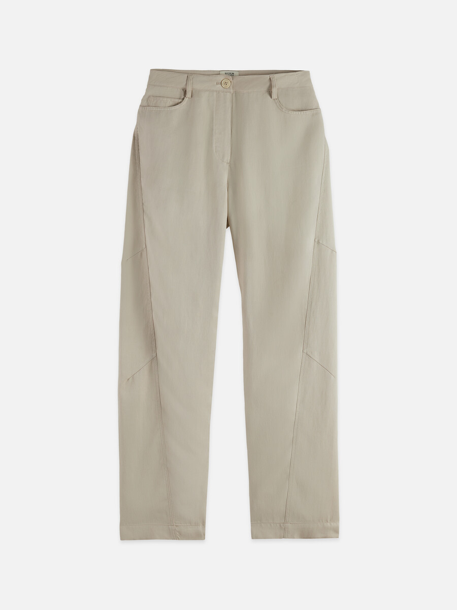 lotus - pantalones de sarga con tiro alto y pierna ancha