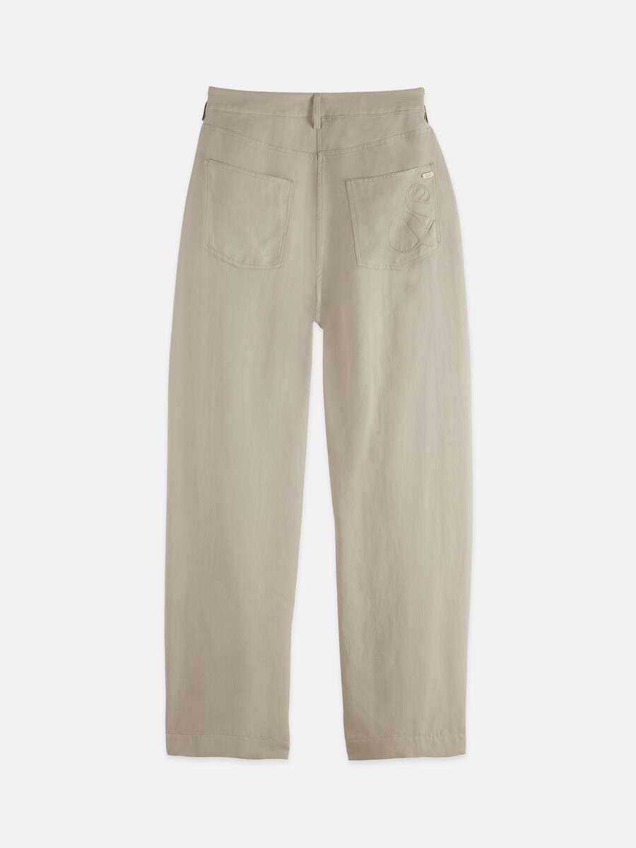 lotus - pantalones de sarga con tiro alto y pierna ancha