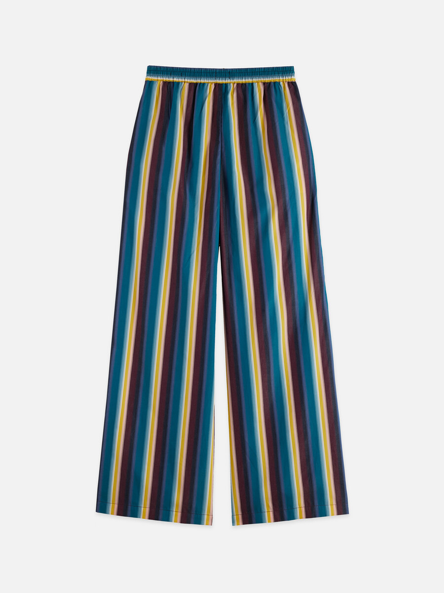 eleni - pantalones de rayas de tiro alto y pierna ancha