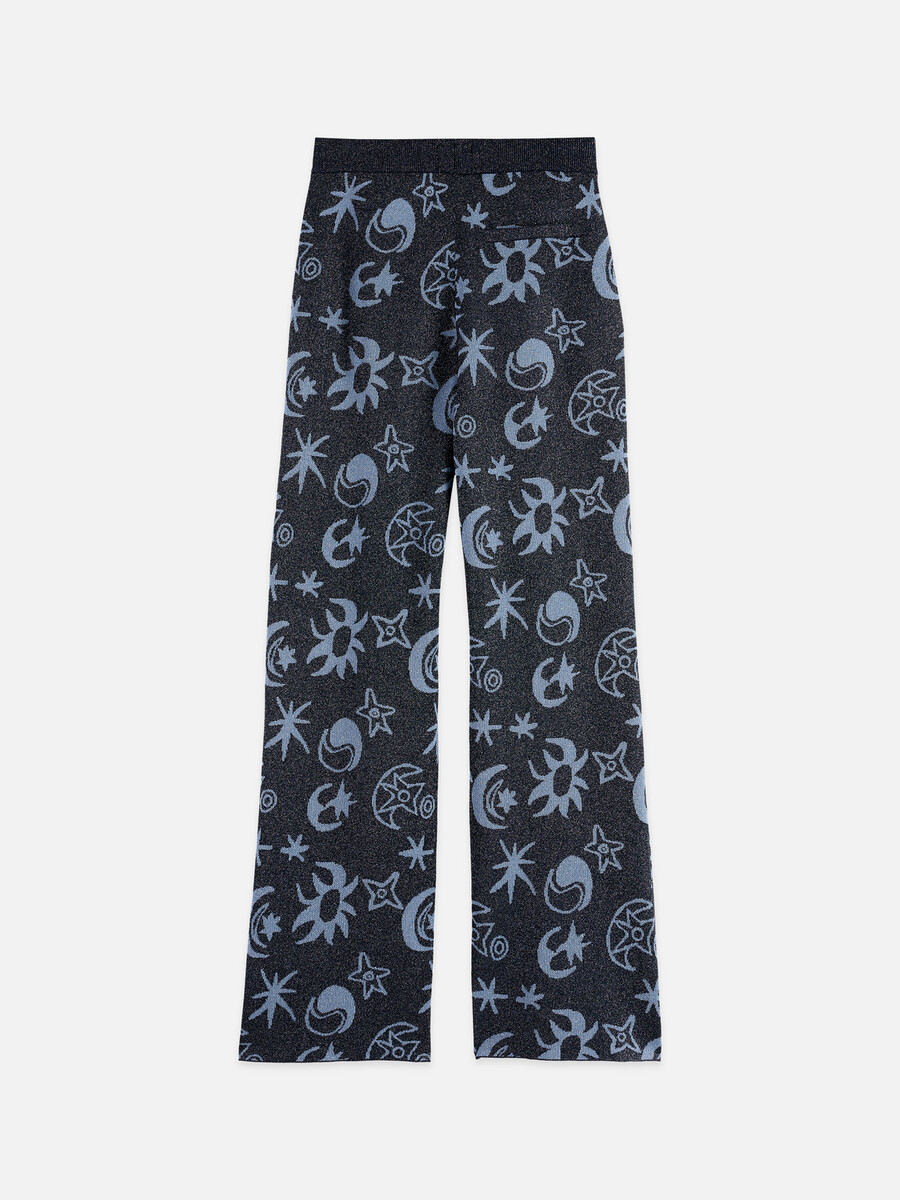 pantalones de punto jacquard