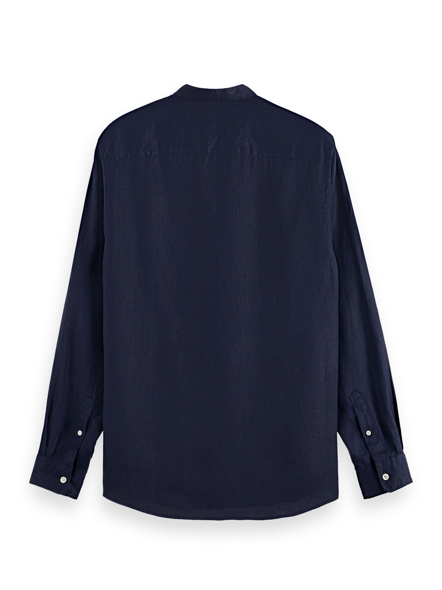 essentials — camisa de lino con cuello alto