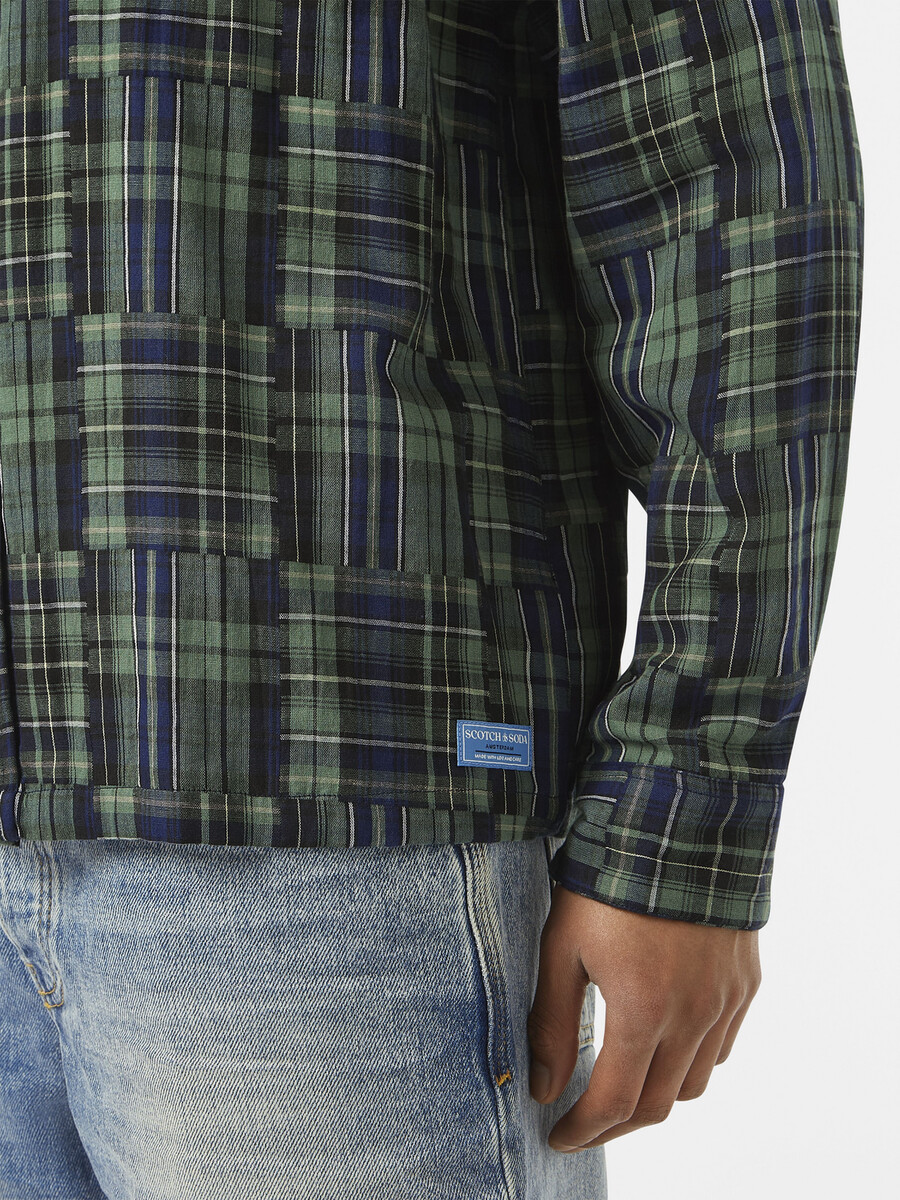 camisa de patchwork de corte relajado