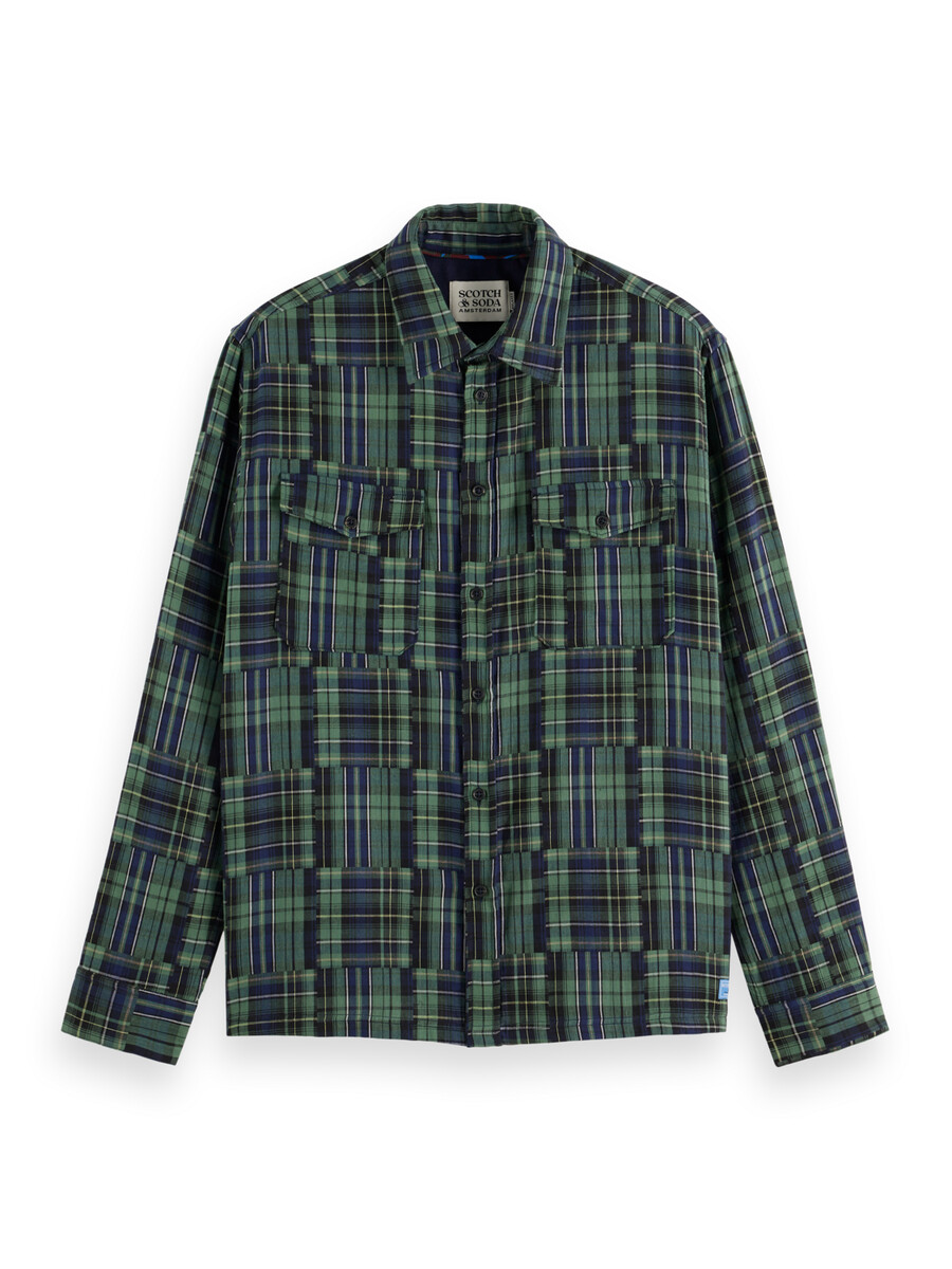 camisa de patchwork de corte relajado