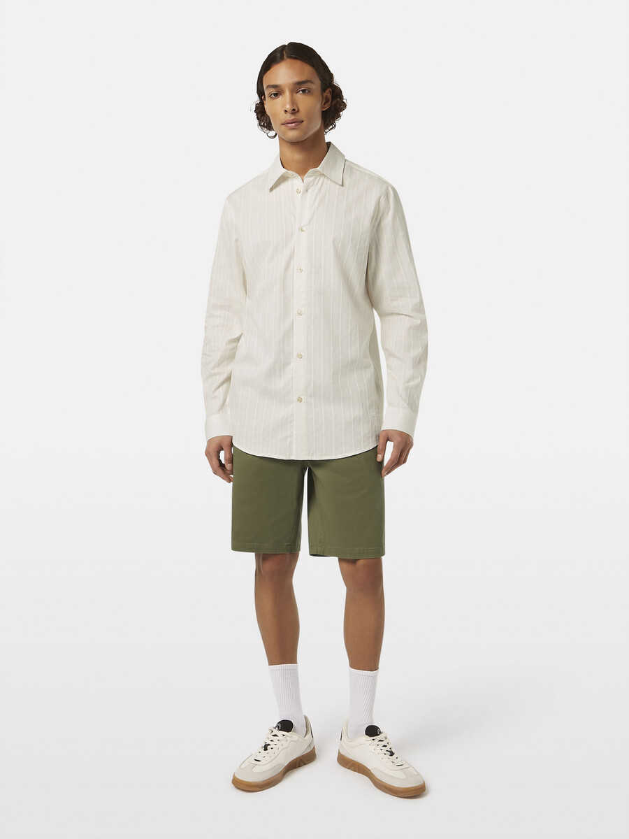 camisa dobby de corte regular