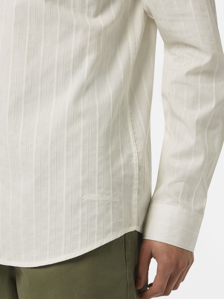 camisa dobby de corte regular