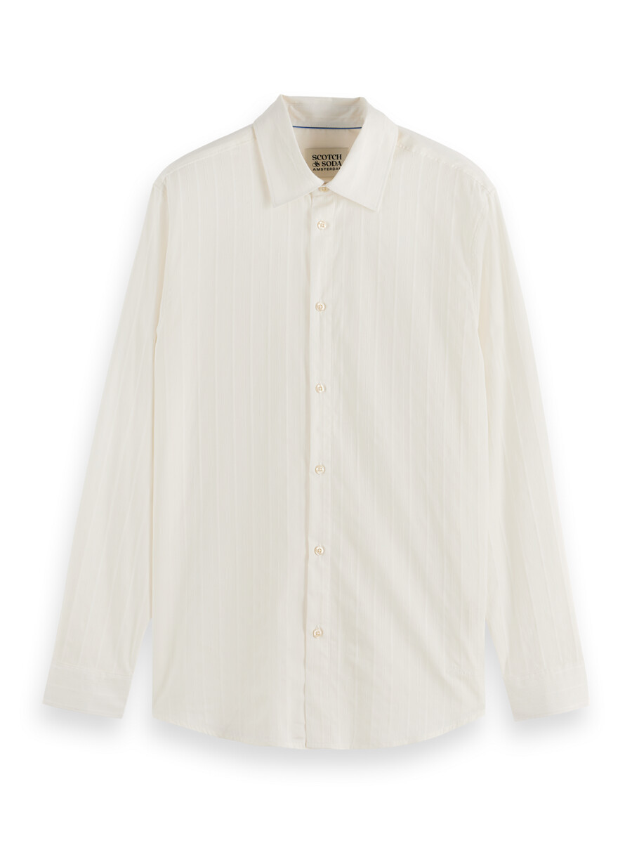 camisa dobby de corte regular
