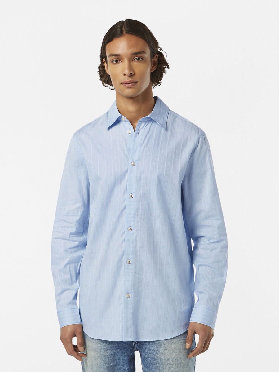 camisa dobby de corte regular