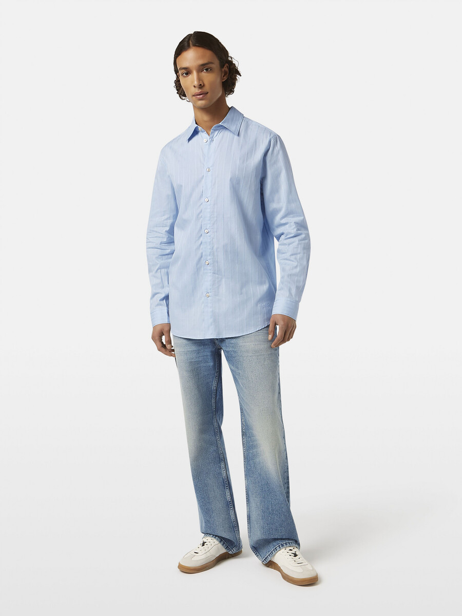 camisa dobby de corte regular