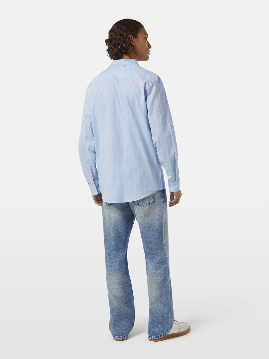 camisa dobby de corte regular