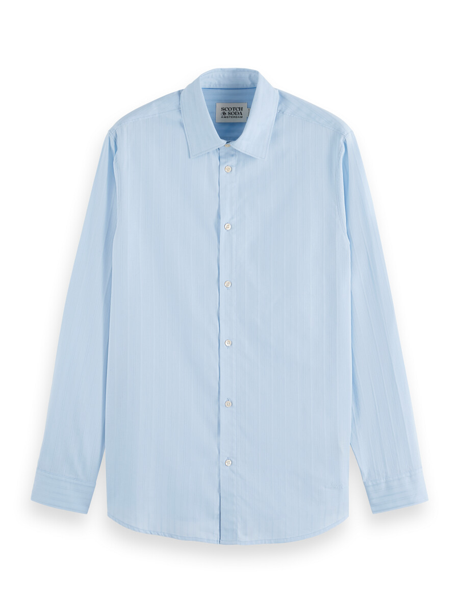 camisa dobby de corte regular