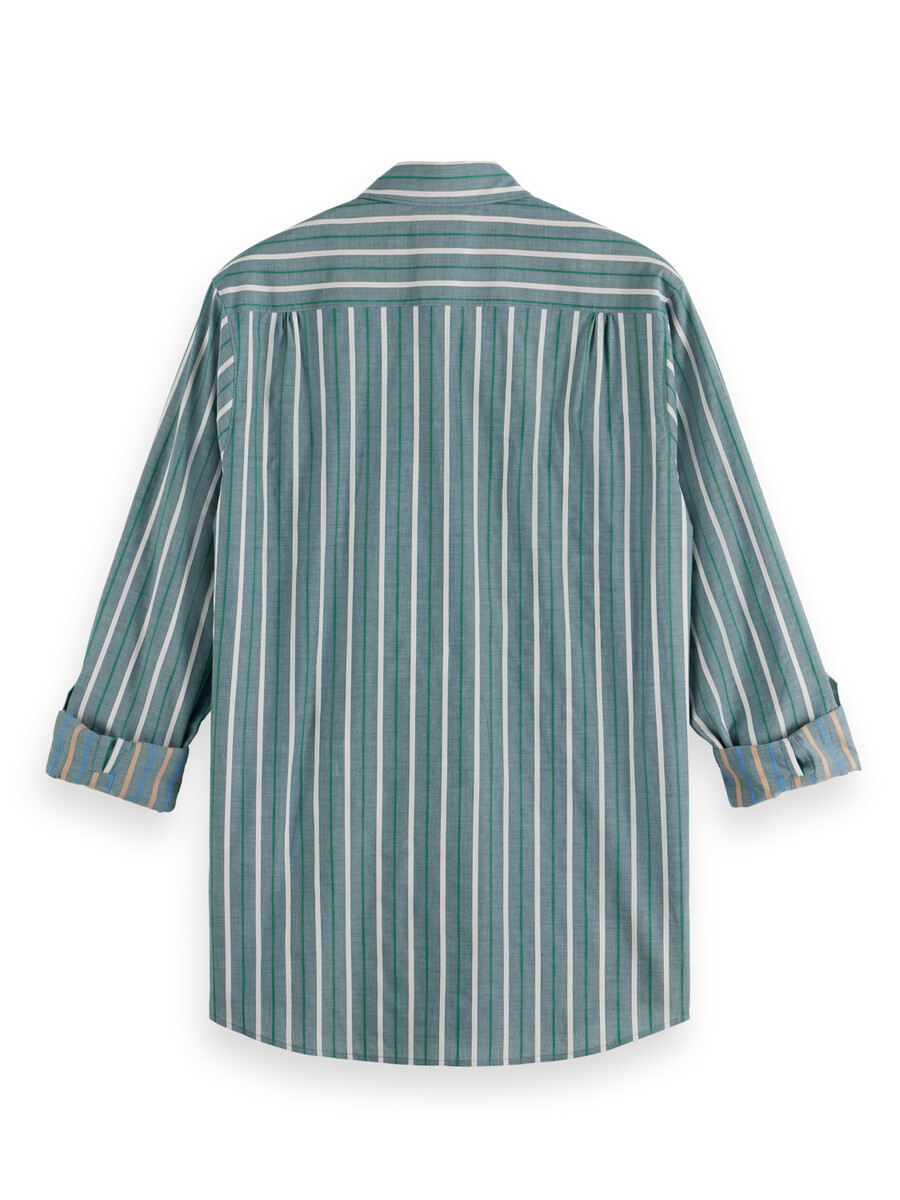 camisa de rayas dobby de corte regular