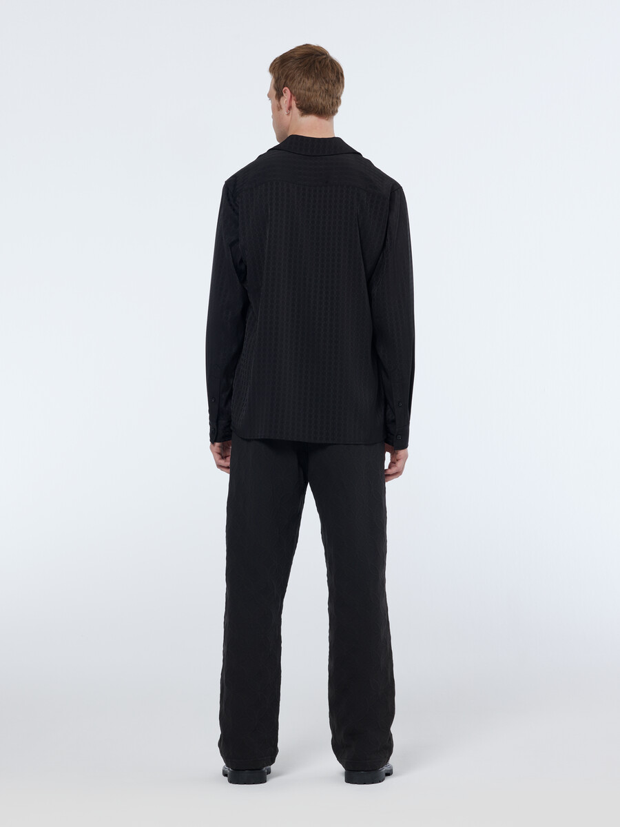 camisa de satén de corte relajado en jacquard
