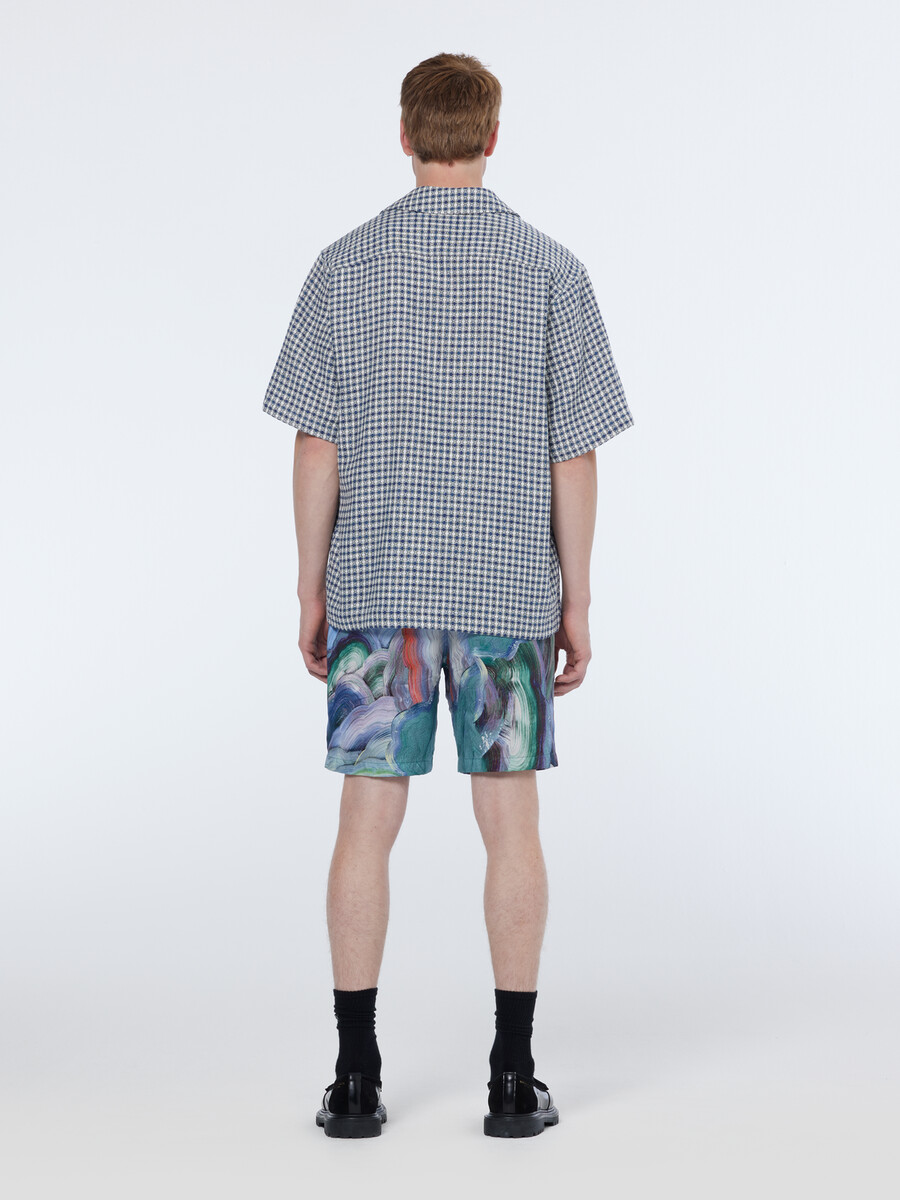 camisa de manga corta de corte relajado de jacquard