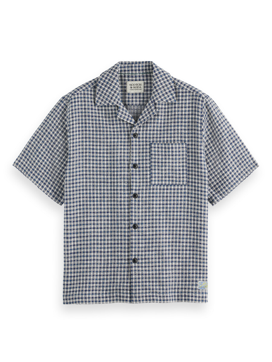 camisa de manga corta de corte relajado de jacquard