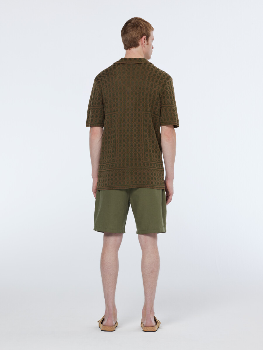camisa de manga corta de punto jacquard