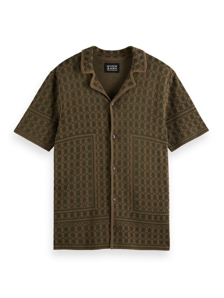 camisa de manga corta de punto jacquard